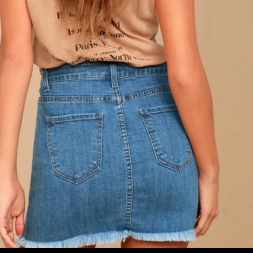 Lulu's O2 Denim Mini Skirt